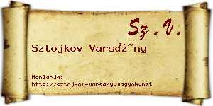 Sztojkov Varsány névjegykártya
